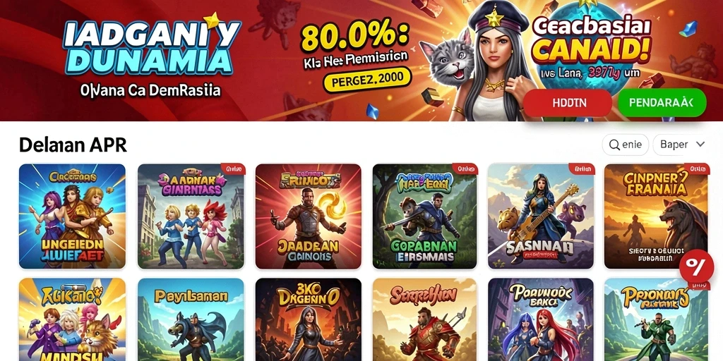 Tampilan antarmuka permainan yang modern dan menarik.